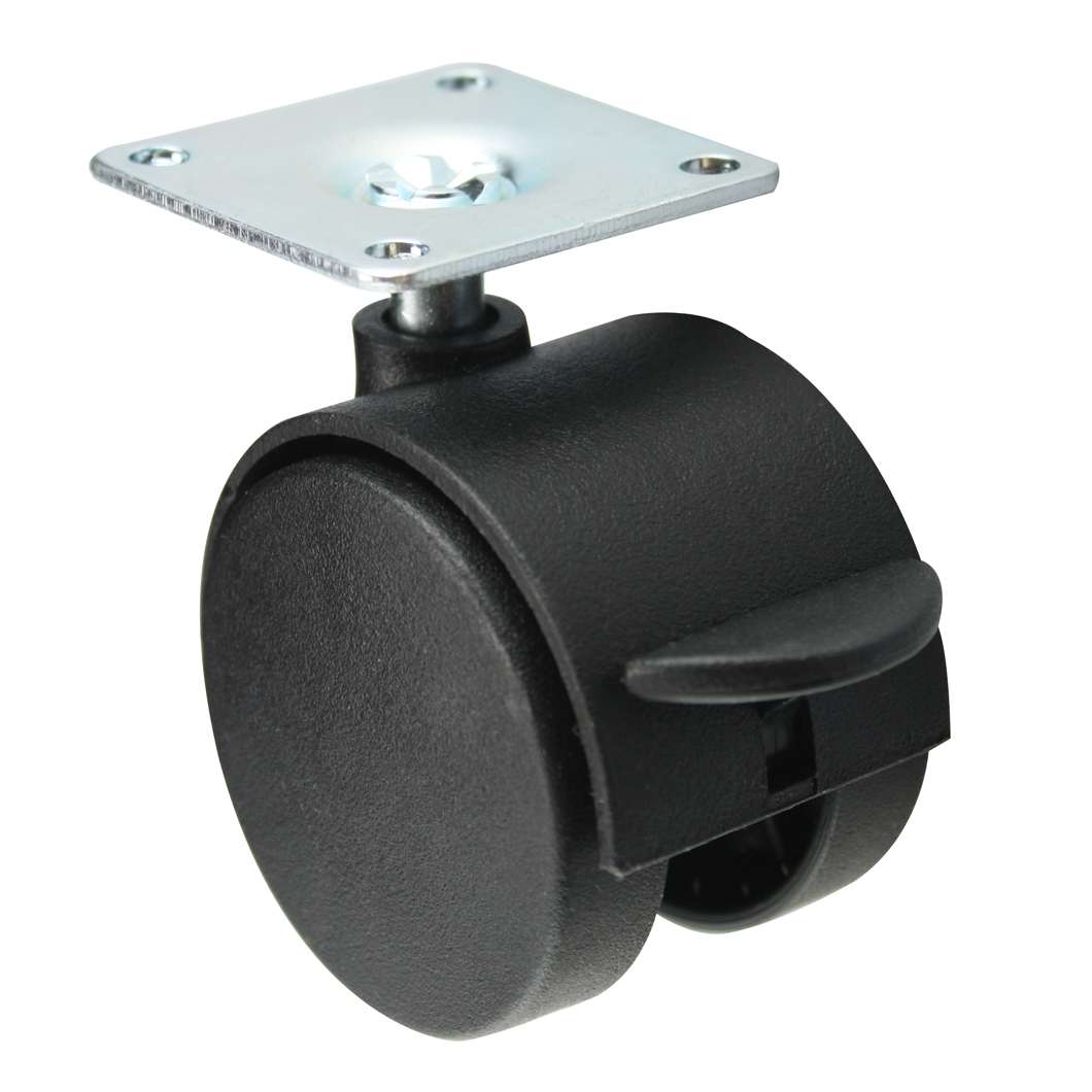 2'' twin wheels caster with plate - brake