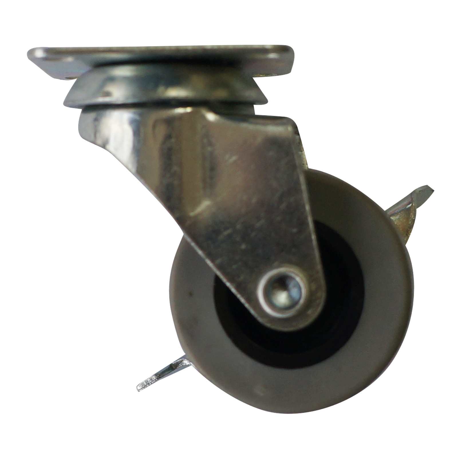 40mm grey-black caster with plate - brake