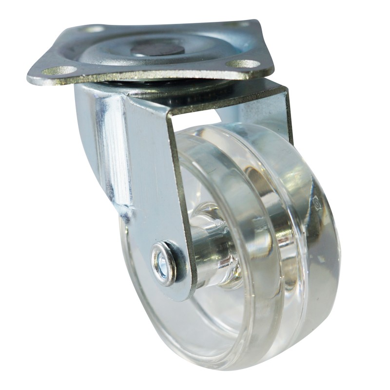 50mm transparent caster with plate