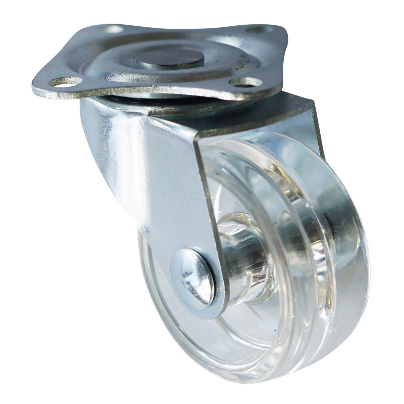 40mm transparent caster with plate