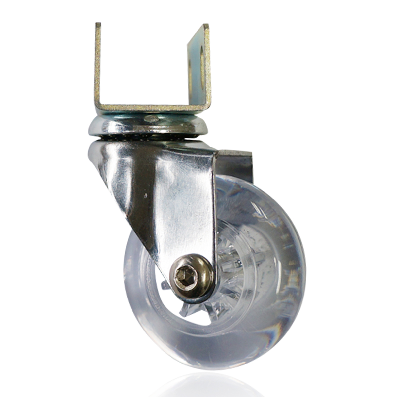 2” transparent caster with U-plate