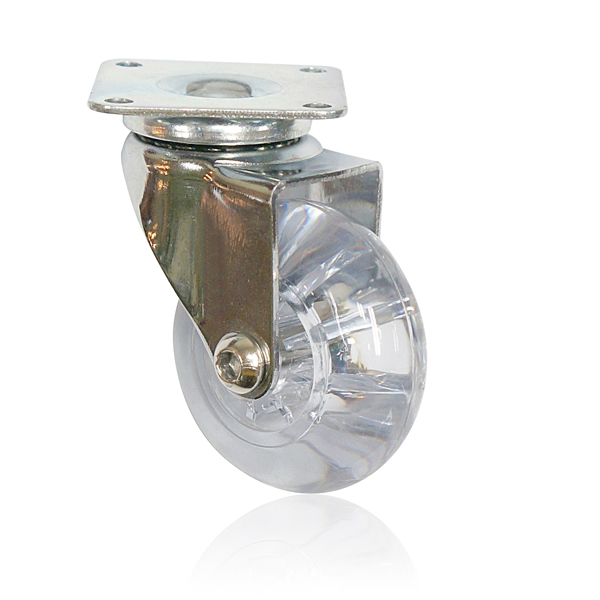 2” transparent caster with plate