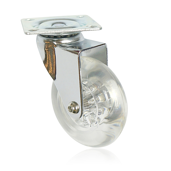 3” transparent caster with plate