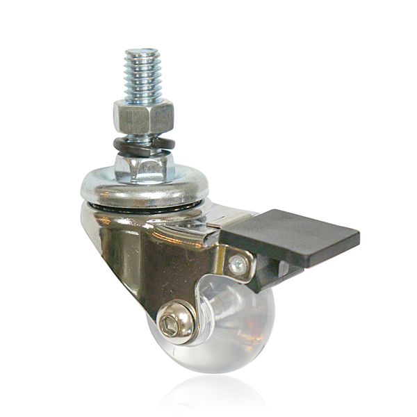 1.5” transparent caster with screw - brake