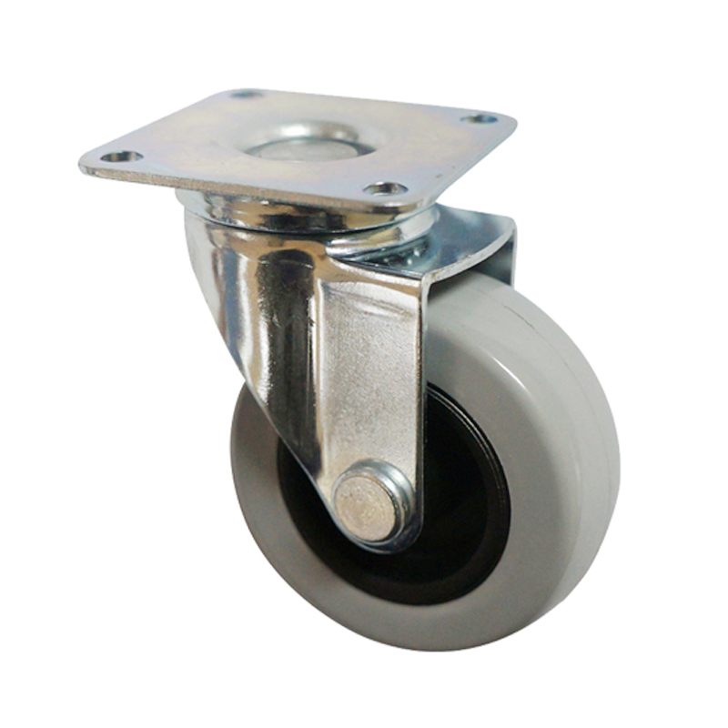 2'' grey-black caster with plate