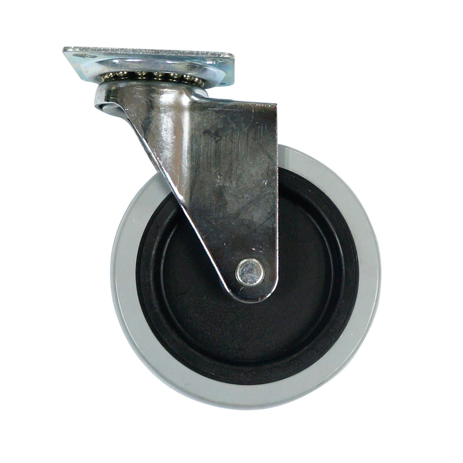 4'' grey-black caster with plate