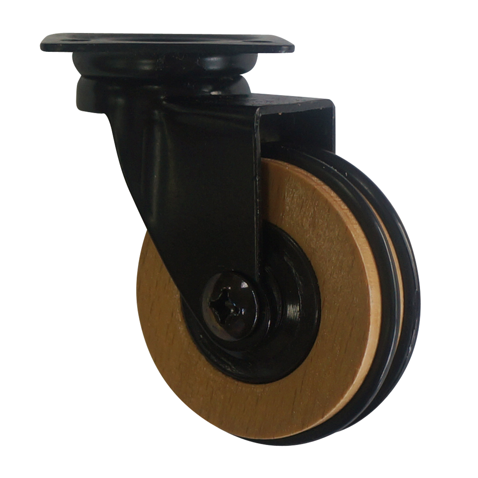 2'' wooden caster with plate