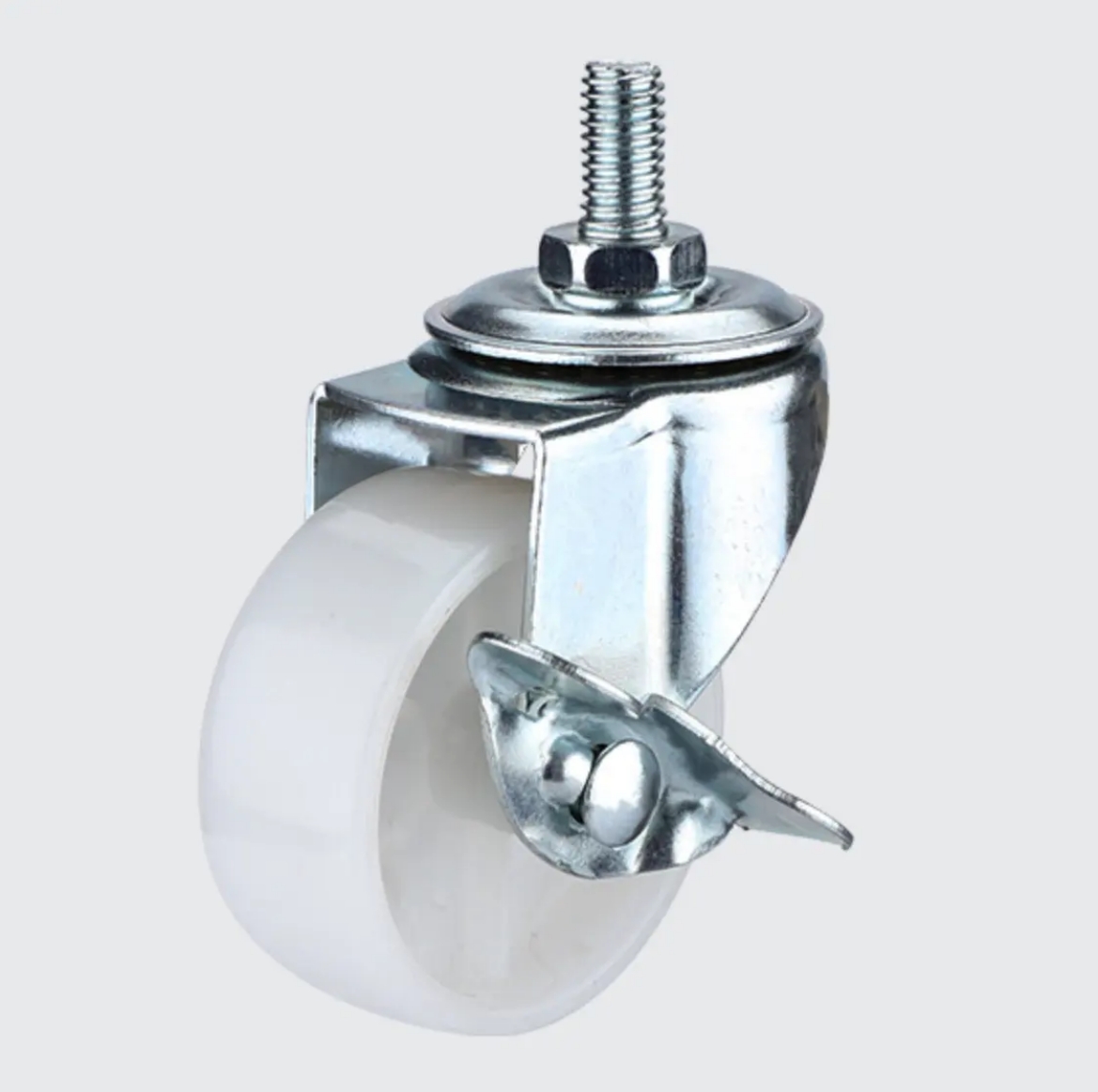 50 mm PP Wheel Swivel Caster with stem with side brake
