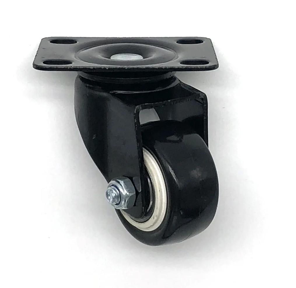 50 mm PU Wheel Swivel Caster with plate without brake
