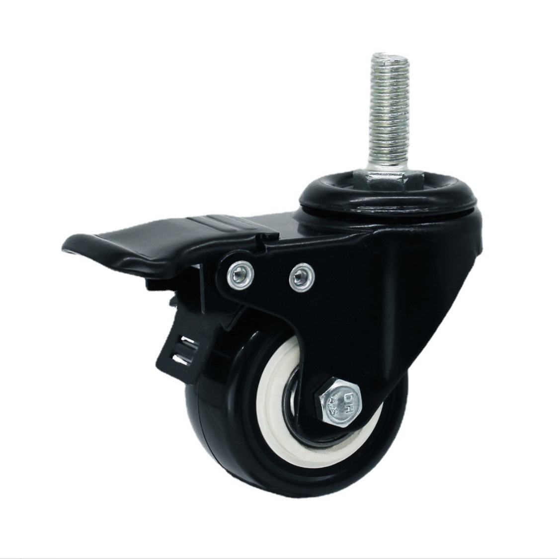 63 mm PU Wheel Swivel Caster with stem with brake