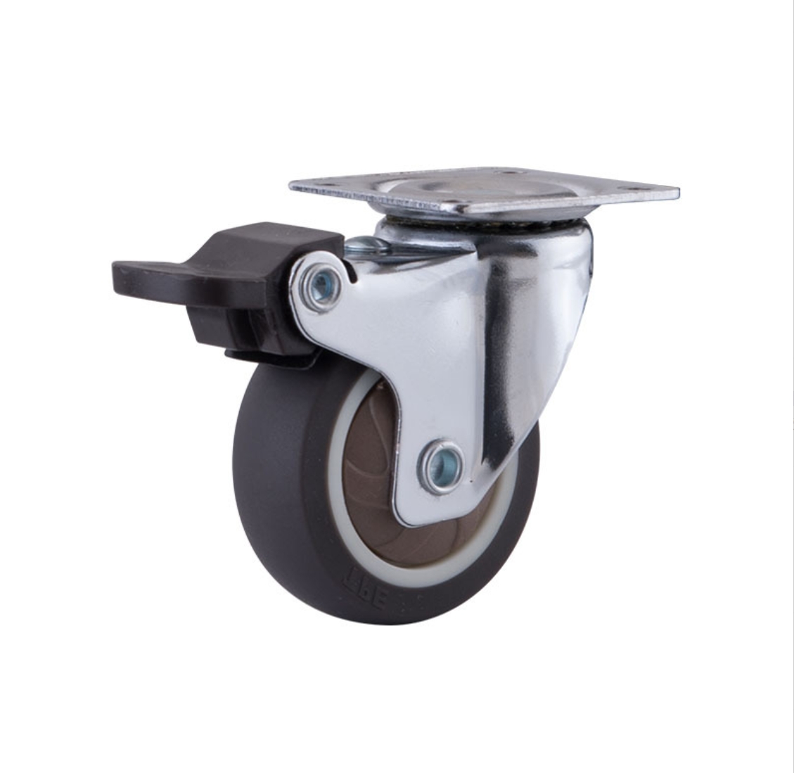 38 mm TPE Wheel Swivel Caster with plate with brake