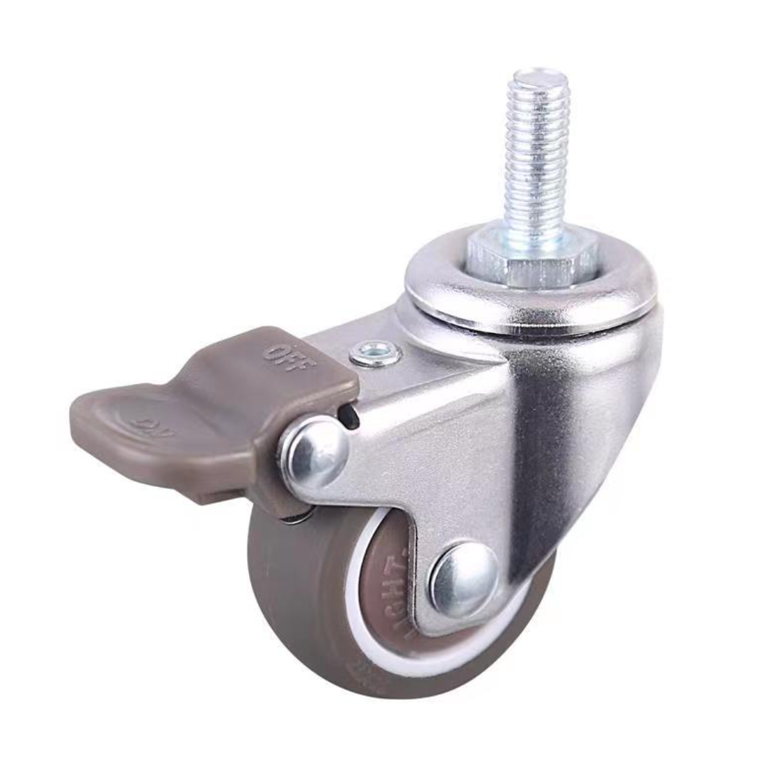 25 mm TPE Wheel Swivel Caster with stem with brake