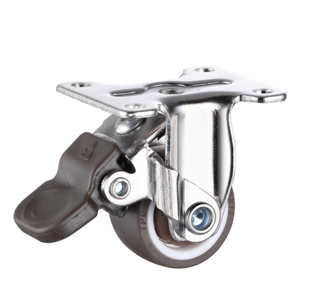 38 mm TPE Wheel Rigid Caster with brake