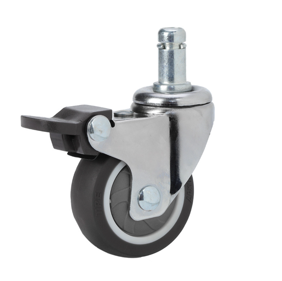 38 mm TPE Wheel Swivel Caster with pin with brake
