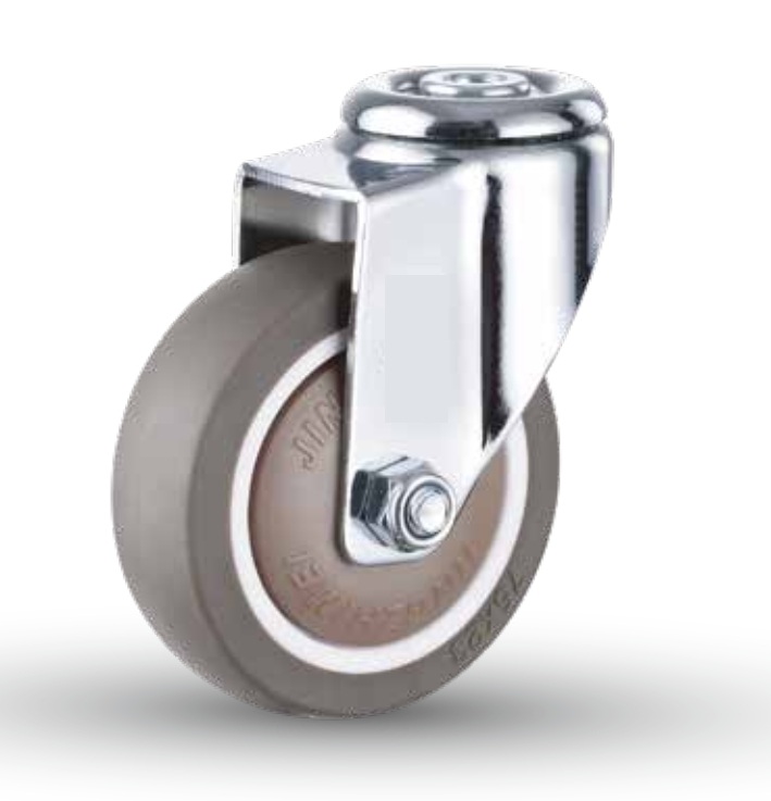 75 mm TPE Wheel Swivel Caster with bolt hole without brake