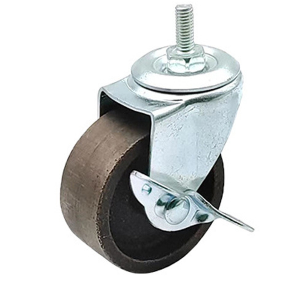 63 mm Cast Iron Wheel Swivel Caster with stem with brake