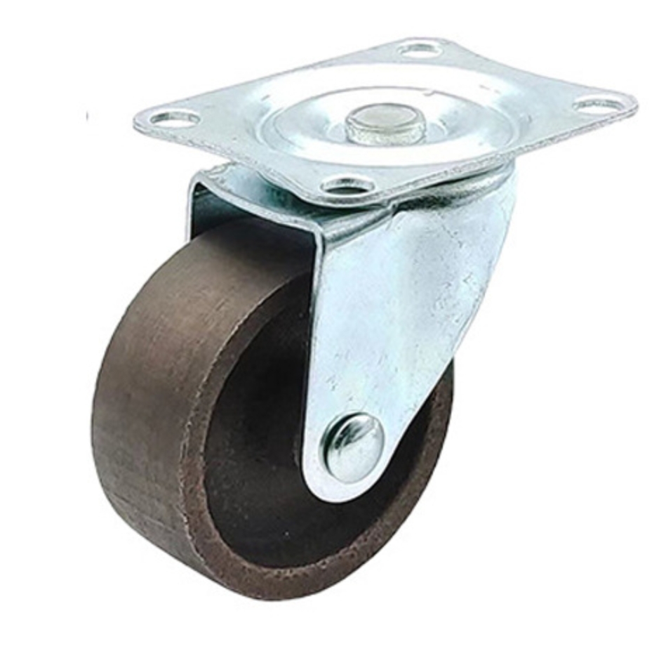 75 mm Cast Iron Wheel Swivel Caster with plate without brake