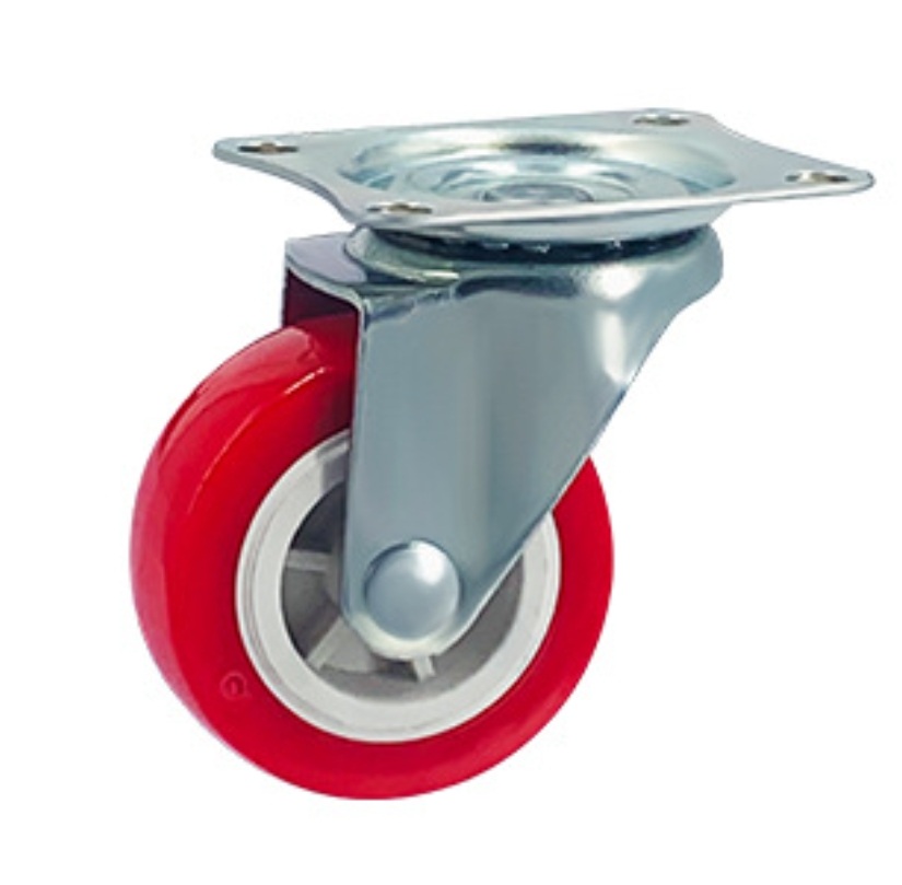 75 mm PVC Wheel Swivel Caster with plate without brake
