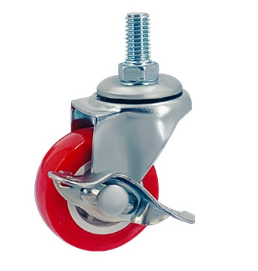 63 mm PVC Wheel Swivel Caster with stem with brake