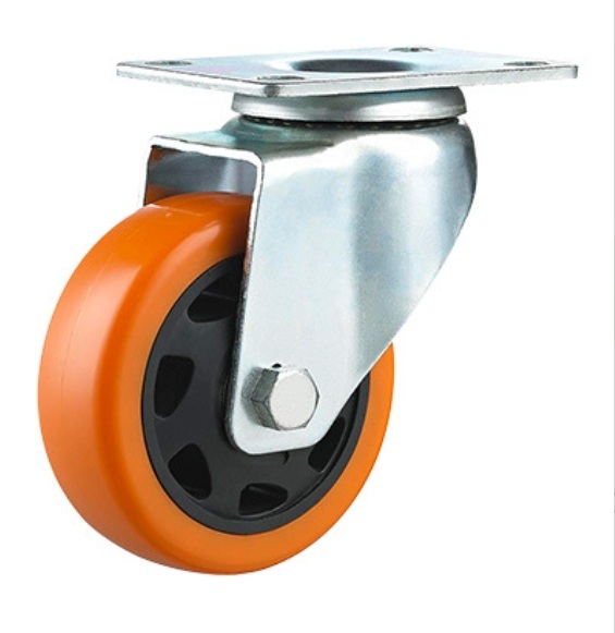 75 mm PVC Wheel Swivel Caster with plate without brake