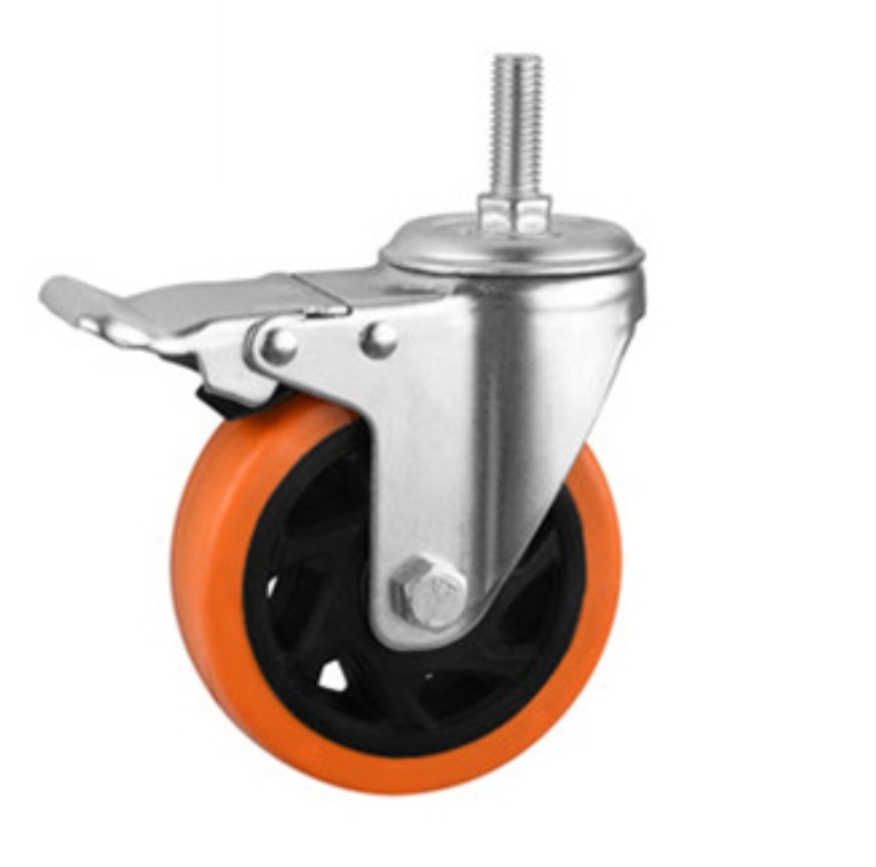 100 mm PVC Wheel Swivel Caster with stem with brake