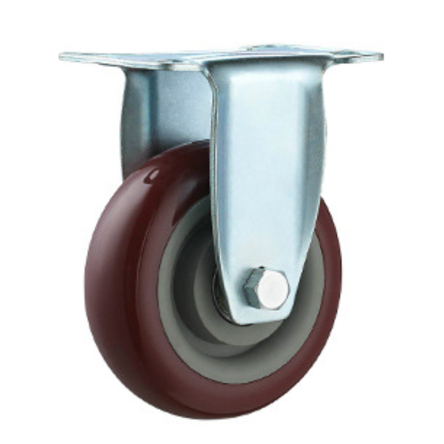 125 mm Red PVC Wheel Rigid Caster
