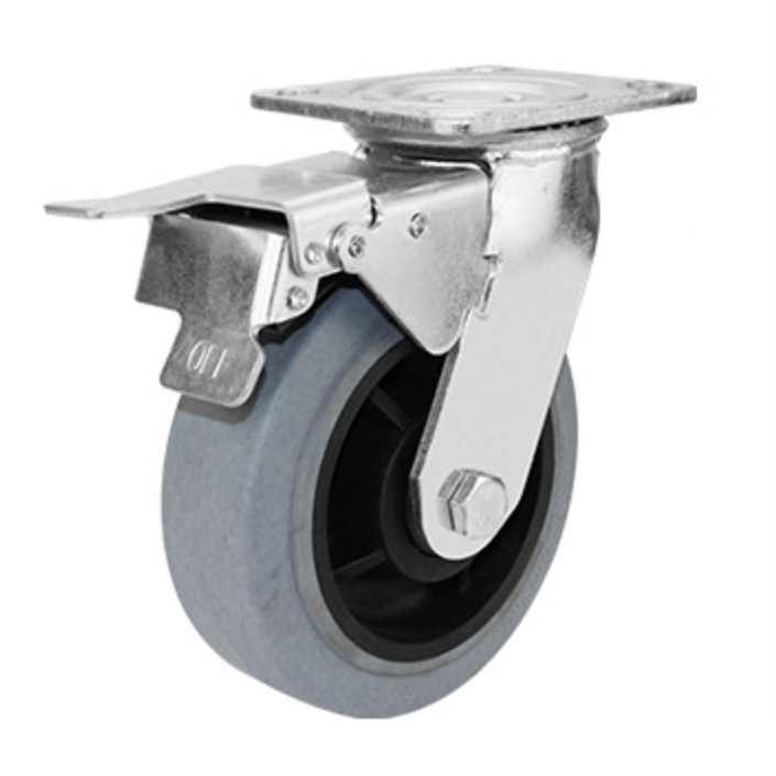 4 Inch TPR ESD Heavy Duty Caster with plate with brake