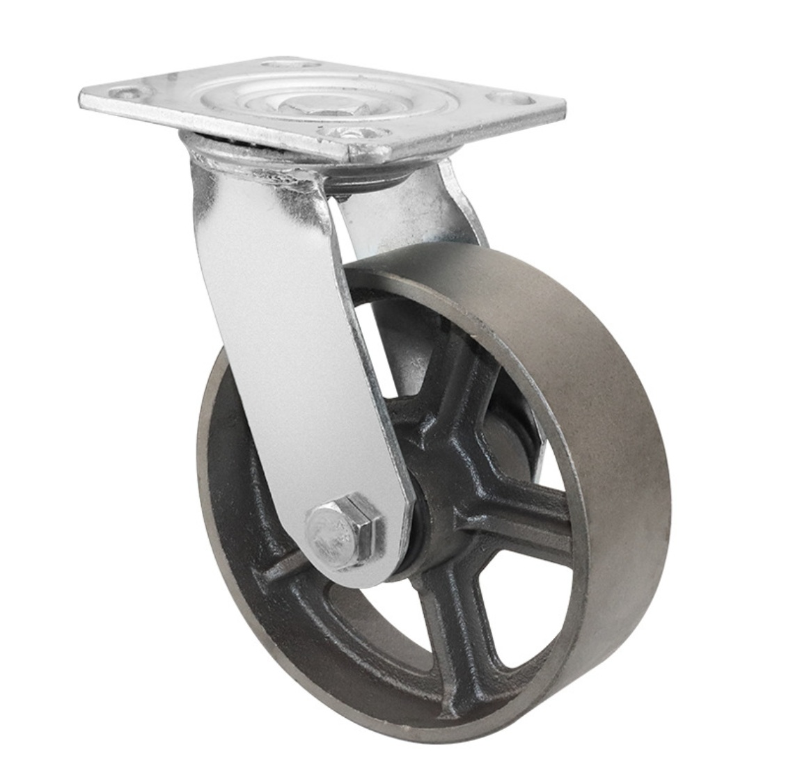 200 mm Cast Iron Heat Resistant Caster with Plate without brake