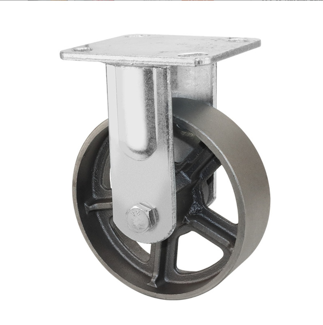 200 mm Cast Iron Heat Resistant Rigid Caster