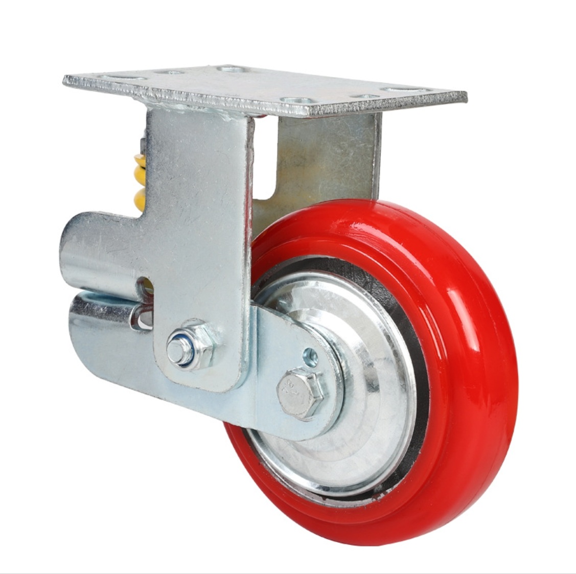 200 mm PU Wheel Spring Rigid Caster 