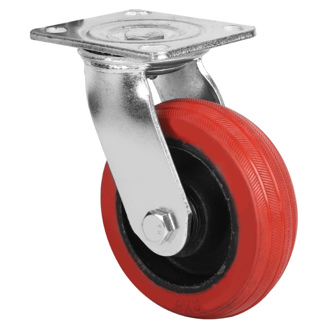 125 mm Silicone Wheel Caster with Plate without brake
