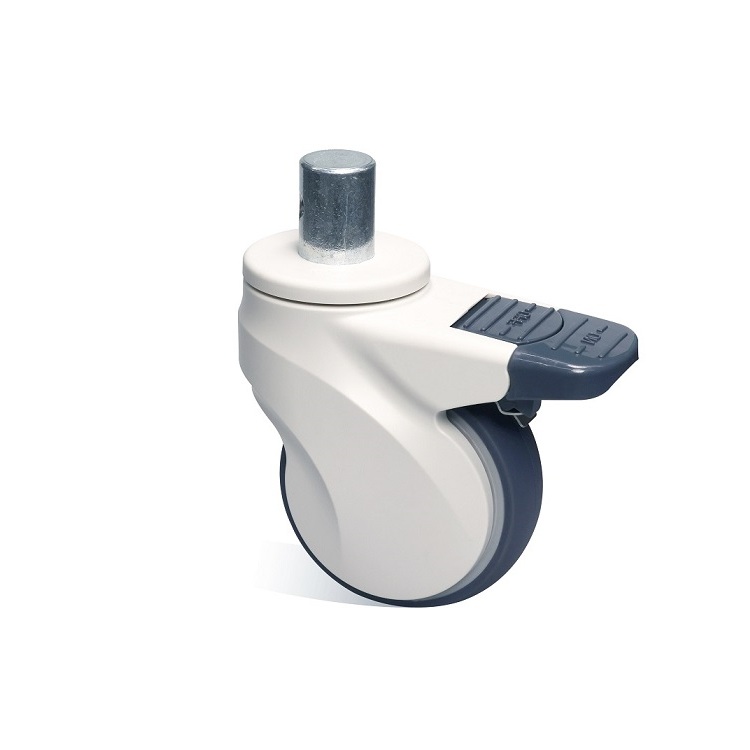 125 mm ABS Covered Medical Caster with stem rod with brake