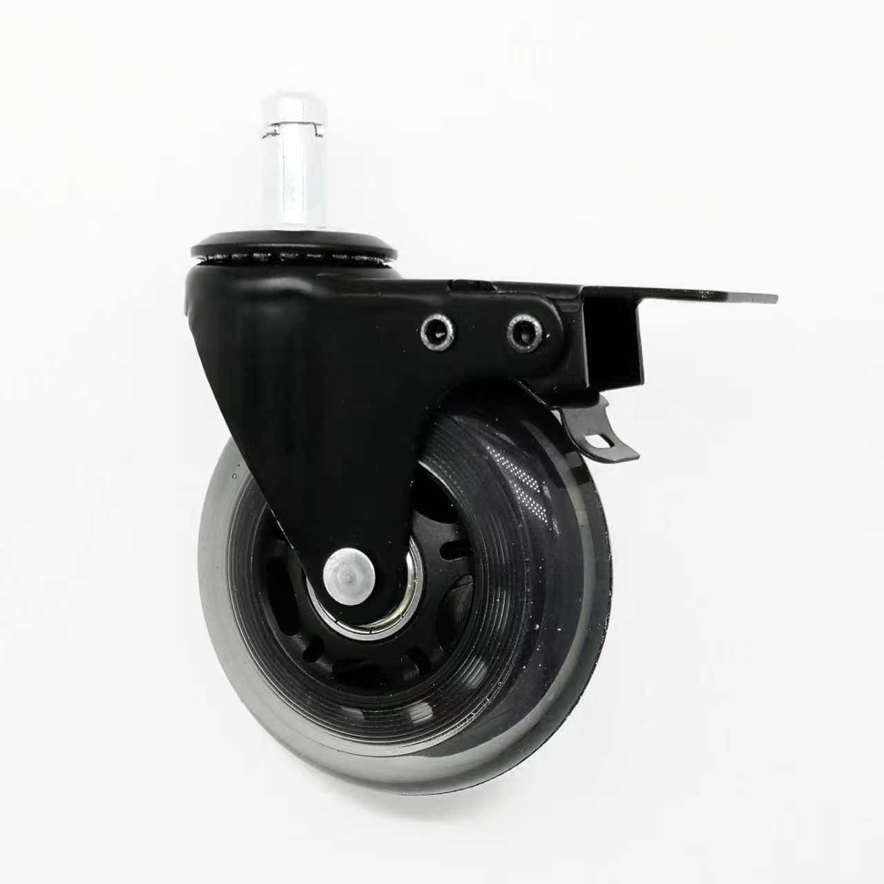 75 mm Transparent Caster with brake