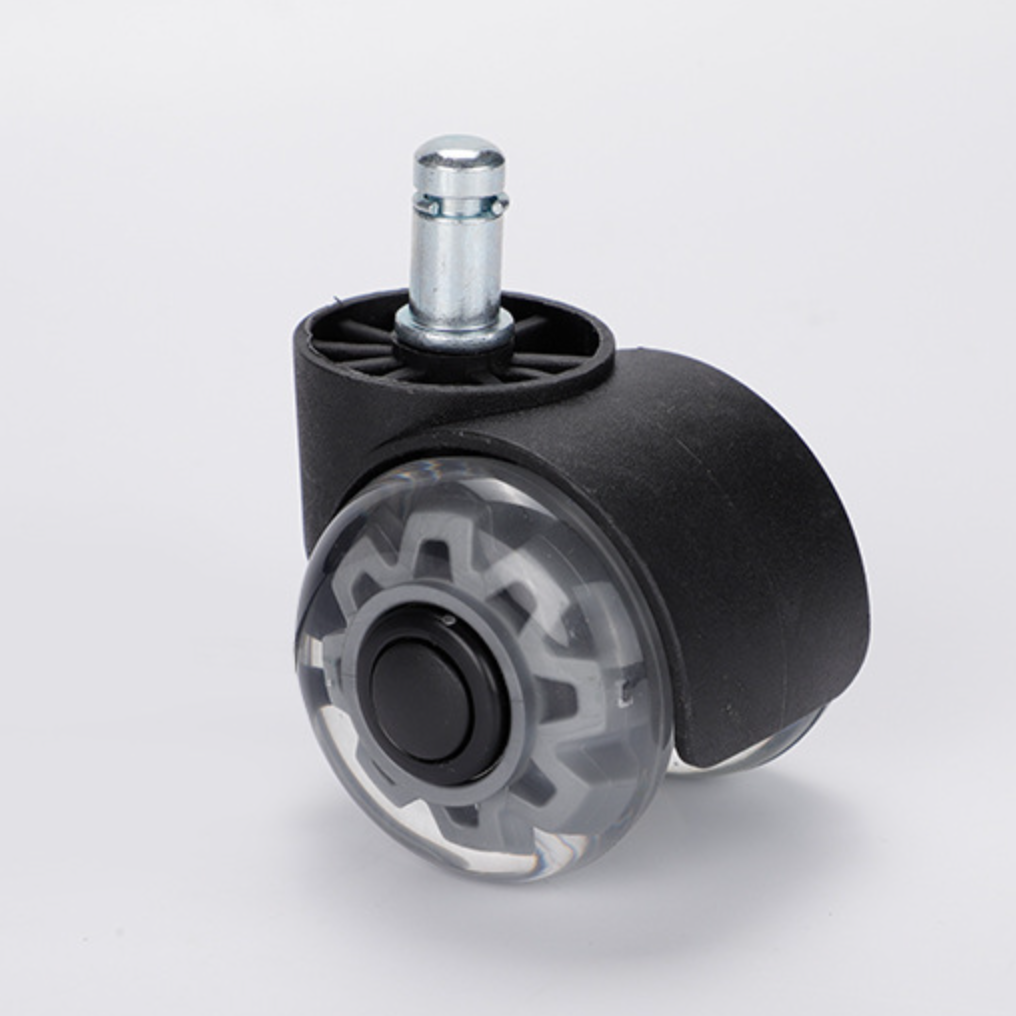 50 mm Twin Wheel Transparent Caster with black axle