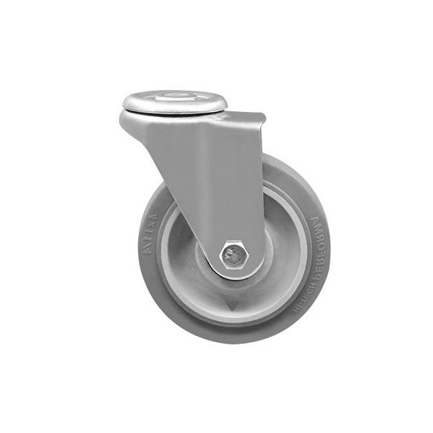 125 mm Swivel Caster with Bolt Hole - TPR Wheel